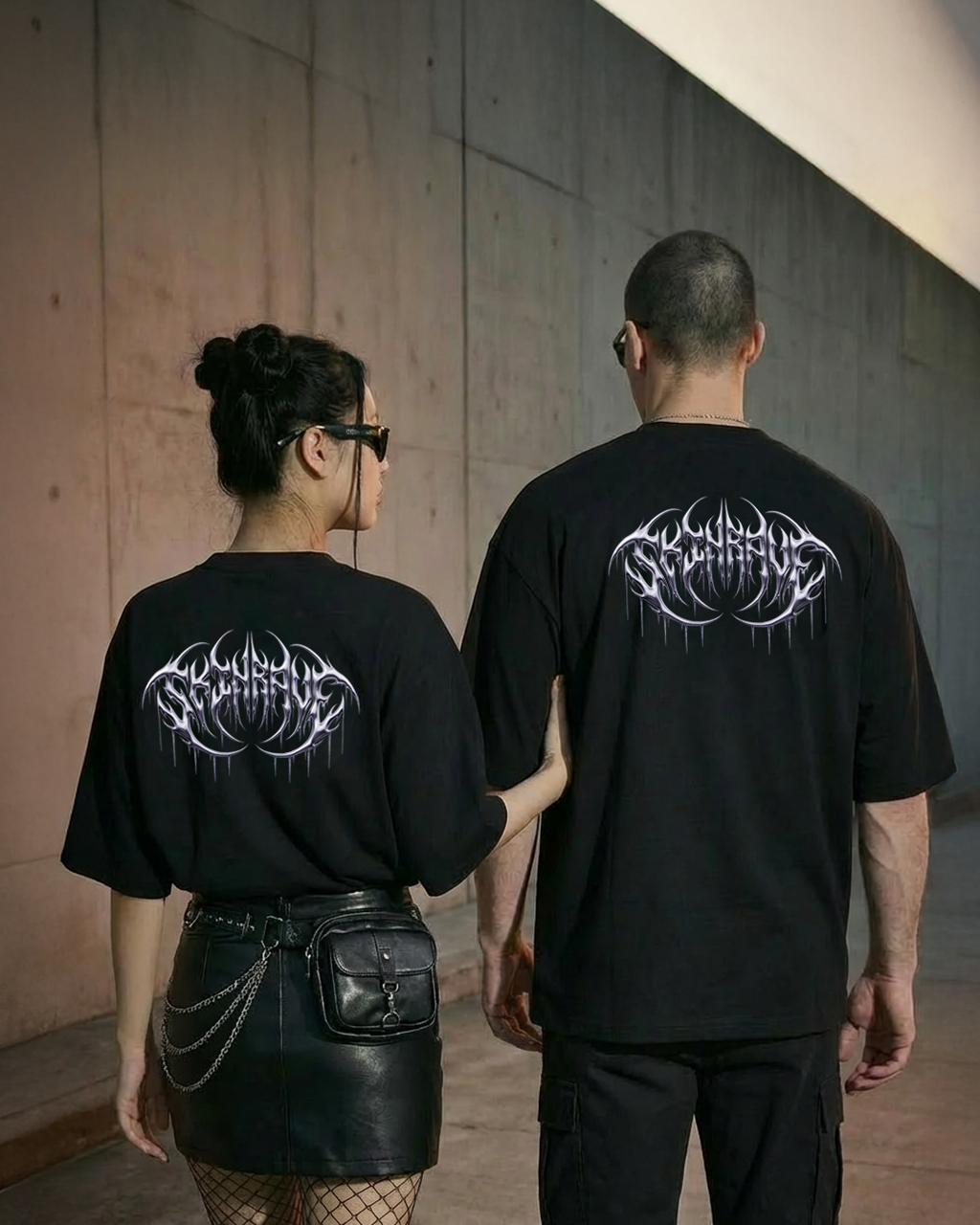 SKINRAVE Tee // MELTED METAL GREY // Industrial Awakening