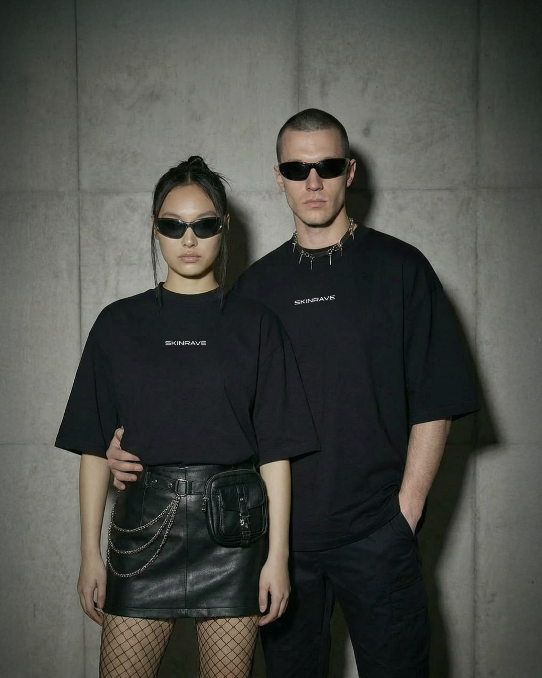 SKINRAVE Tee // MELTED METAL GREY // Industrial Awakening